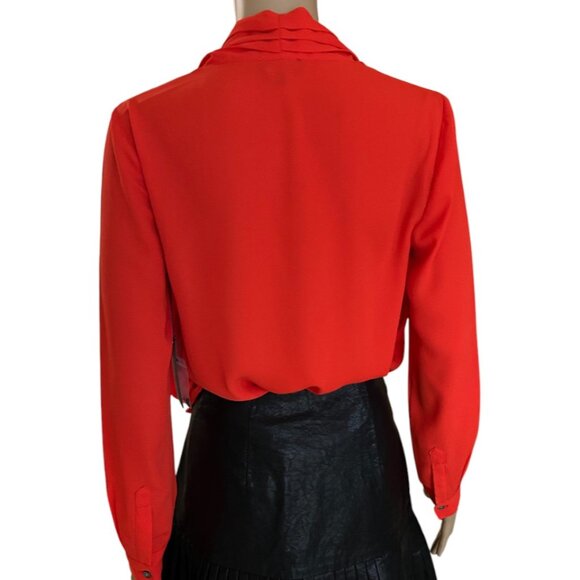 🎄 NWT 🛍️ VINCE CAMUTO ORANGE HIGH LOW SHIRT COWL NECK WOMEN'S TOP BLOUSE XS - Picture 2 of 6